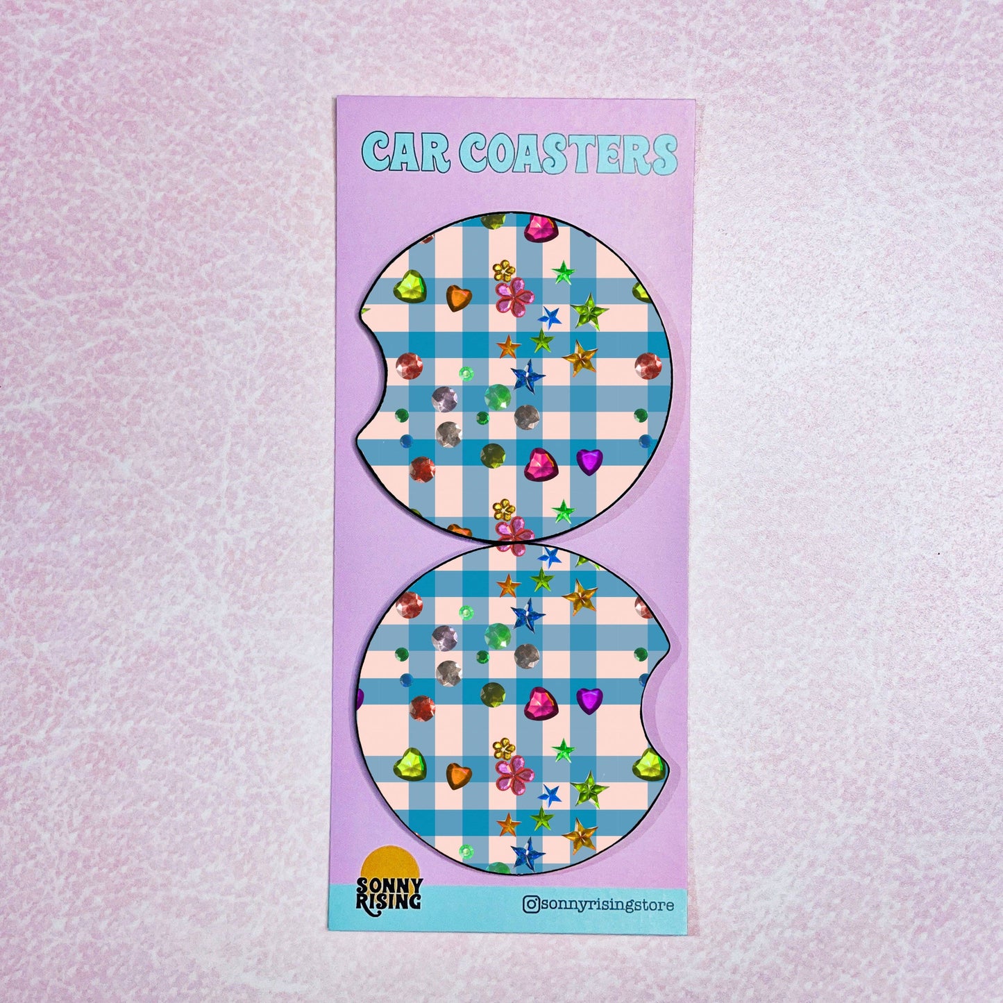 Rainbow Gems Car Coasters