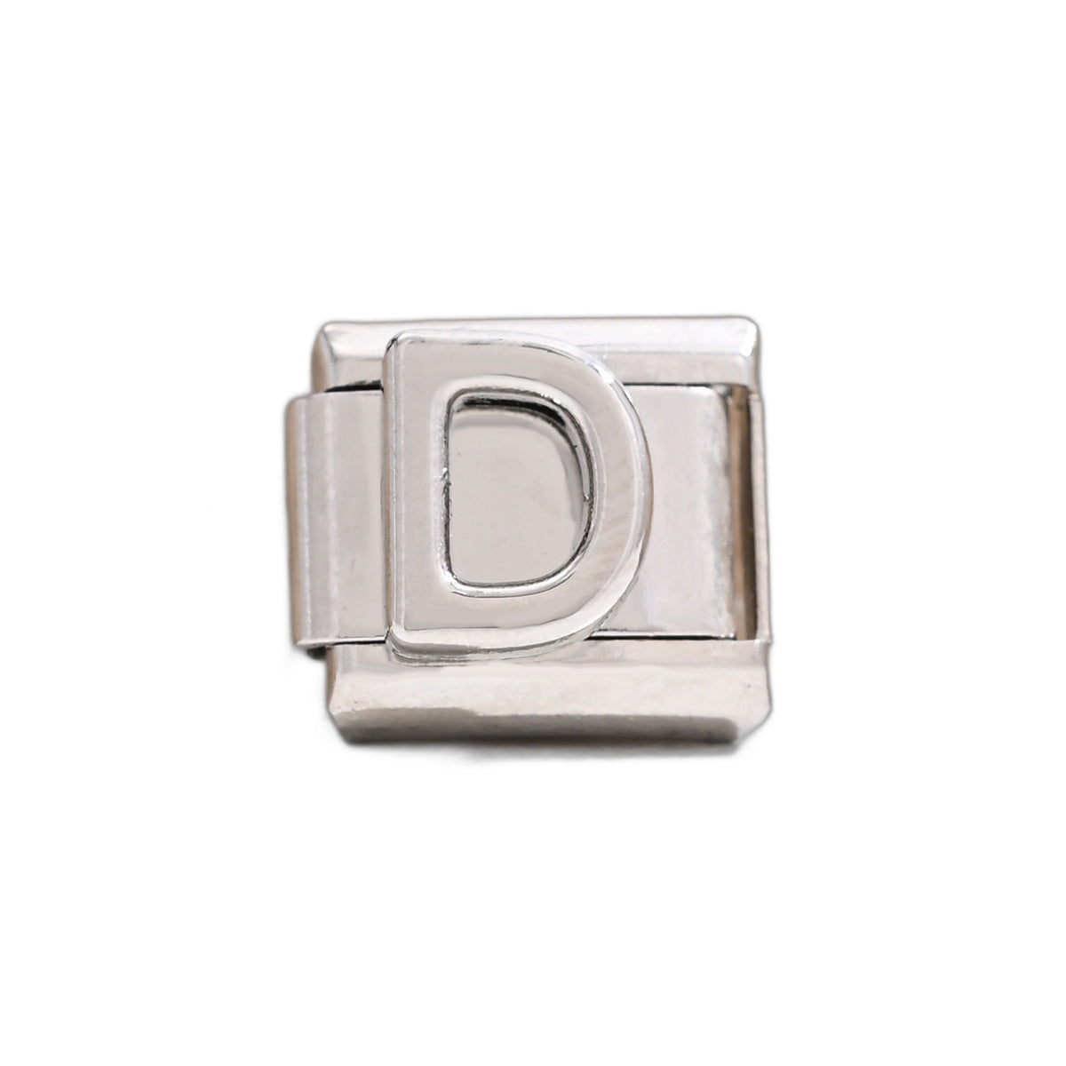 Silver Letter Italian Charm