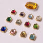 Square Cut Gold Birthstone Charms