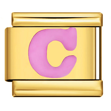 Gold Letter Italian Charm