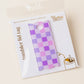 Purple Checker Tumbler Lid Tag