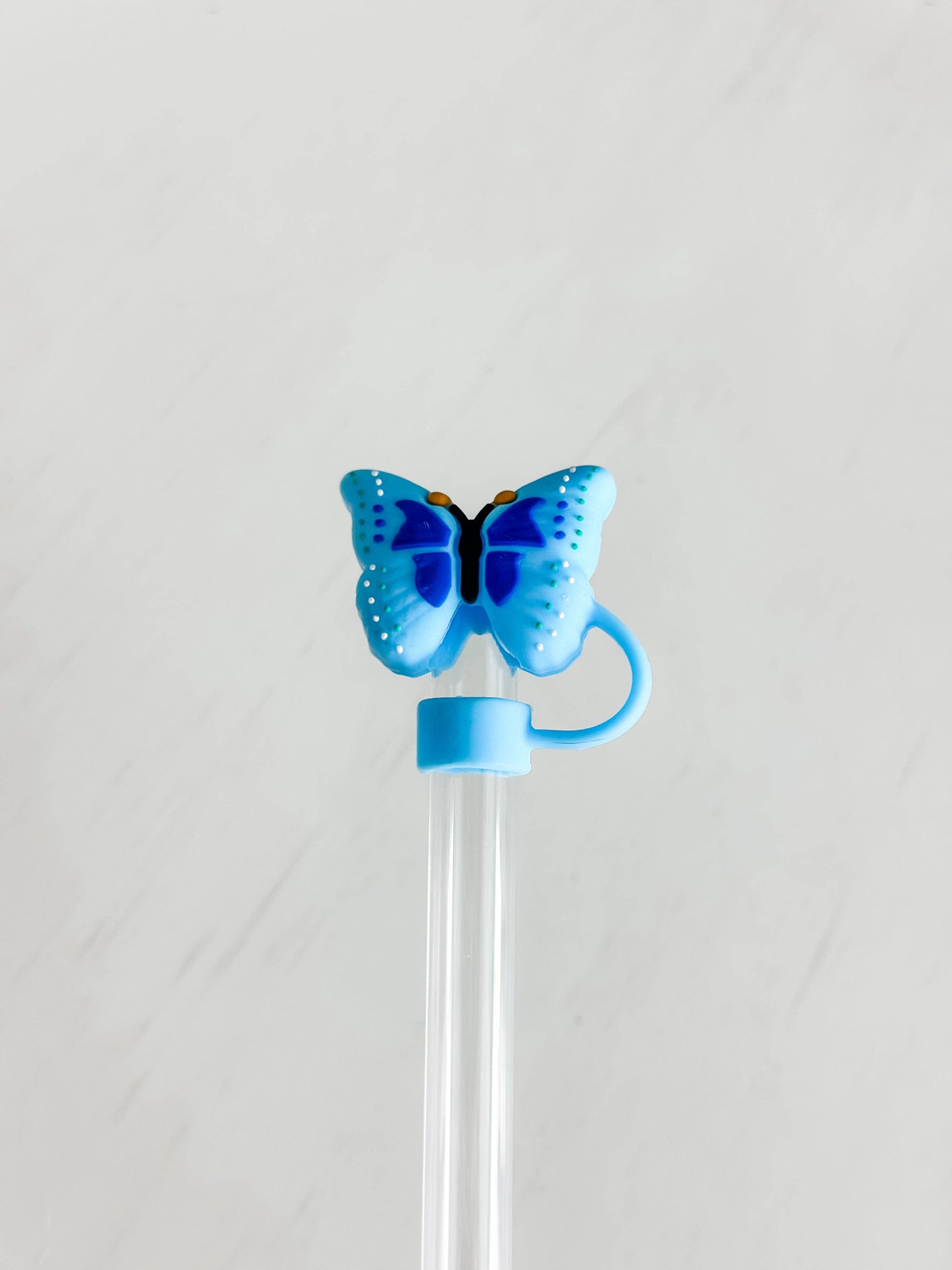 Blue Butterfly Straw Cover