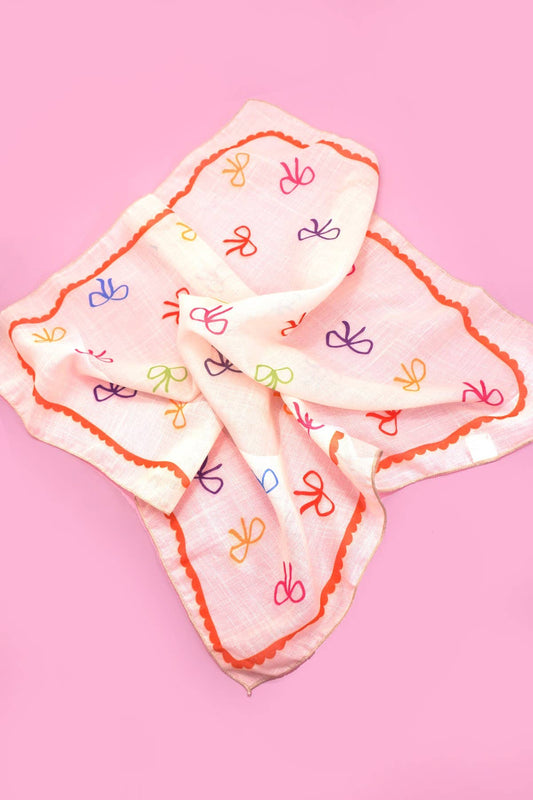 Multi-Color Bow Print Bandana Scarf