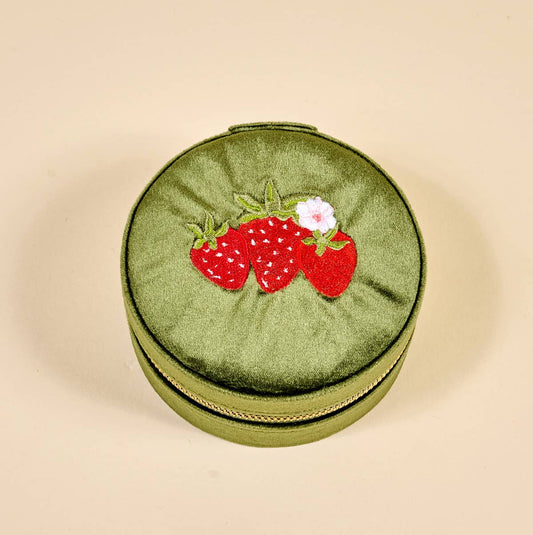 Strawberries Velvet Jewelry Case