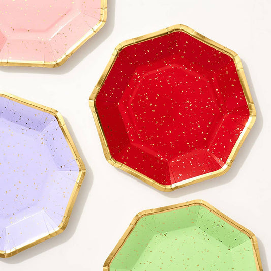 Octagon Multicolor Disposable Plates