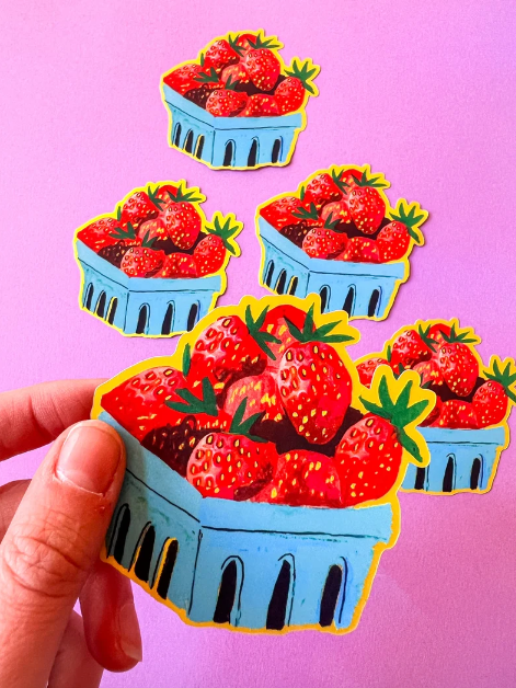 Strawberry Basket Sticker