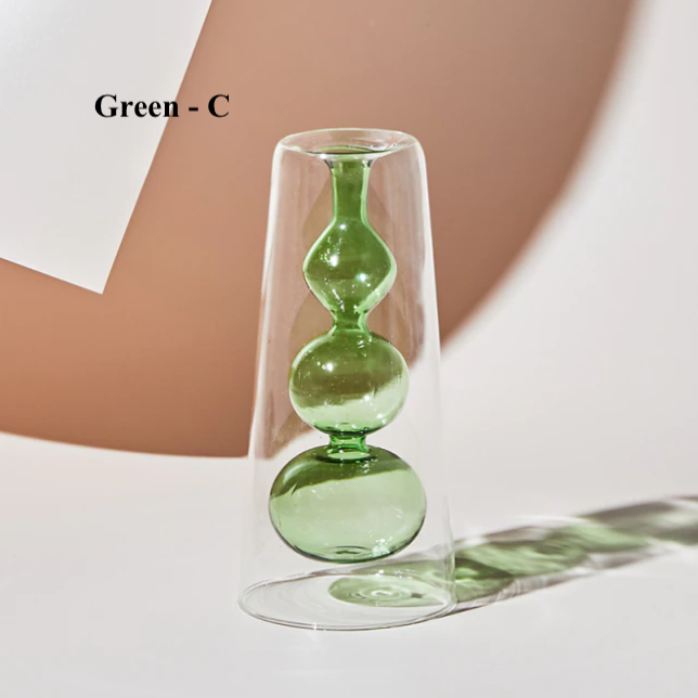 Nordic Double-Layer Hydroponic Glass Vase