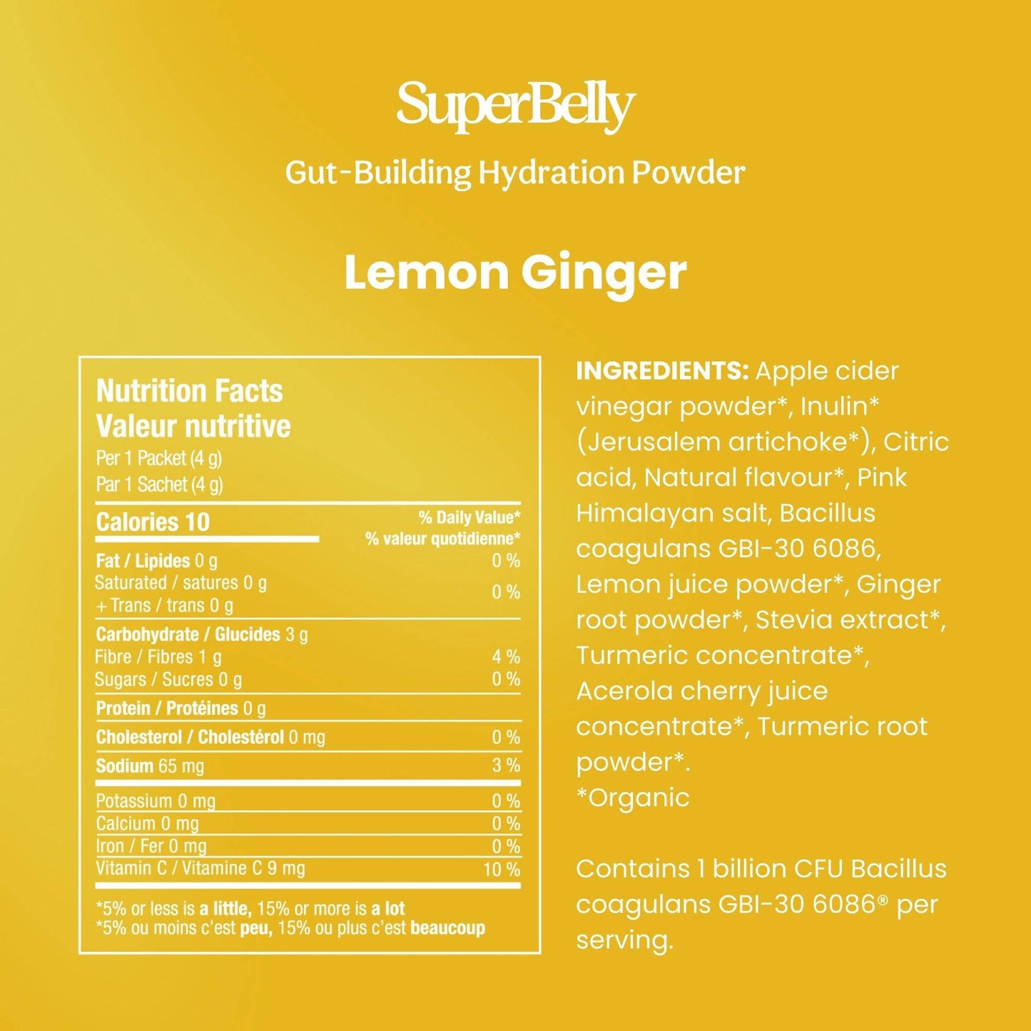 Lemon Ginger SuperBelly Hydration & Gut Mix