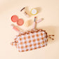 Maple Gingham Quilted Cosmetic Pouch