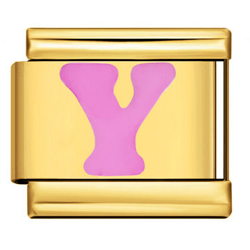 Gold Letter Italian Charm
