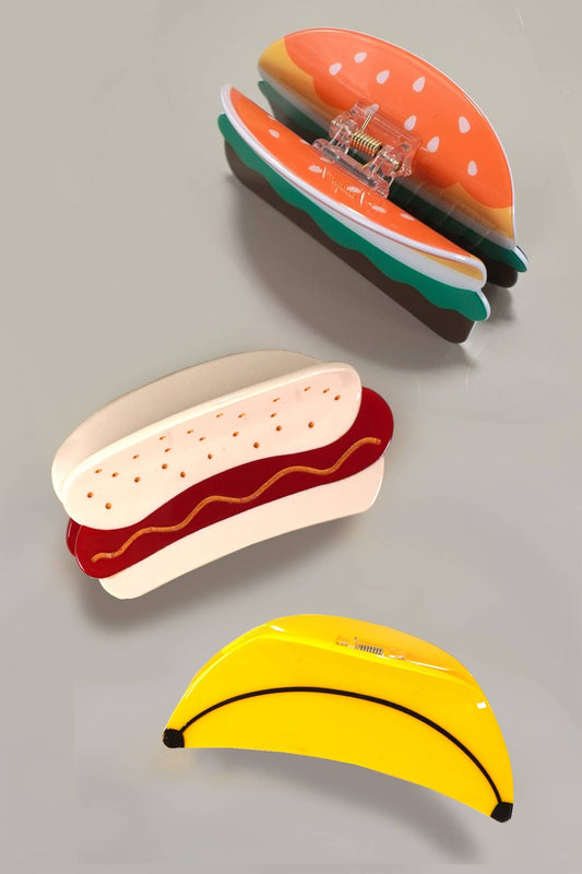 Jumbo Hotdog Hair Claw Clip