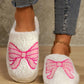 Pink Flower Plush Slippers