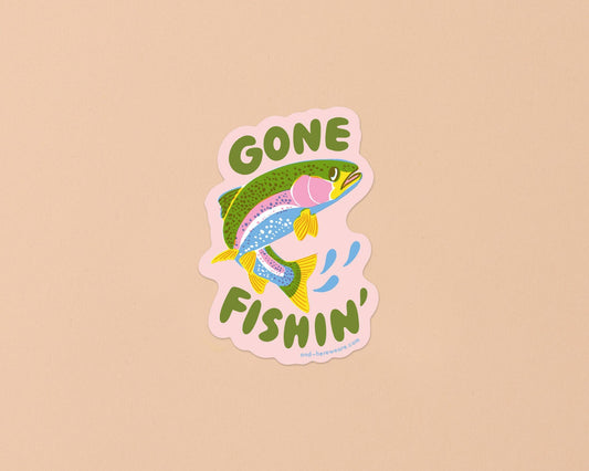 Gone Fishin' Trout Sticker
