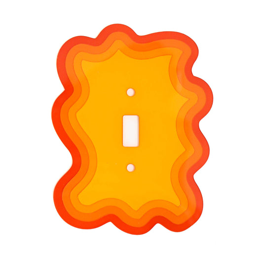 Orange Squiggle Light Switch Plate