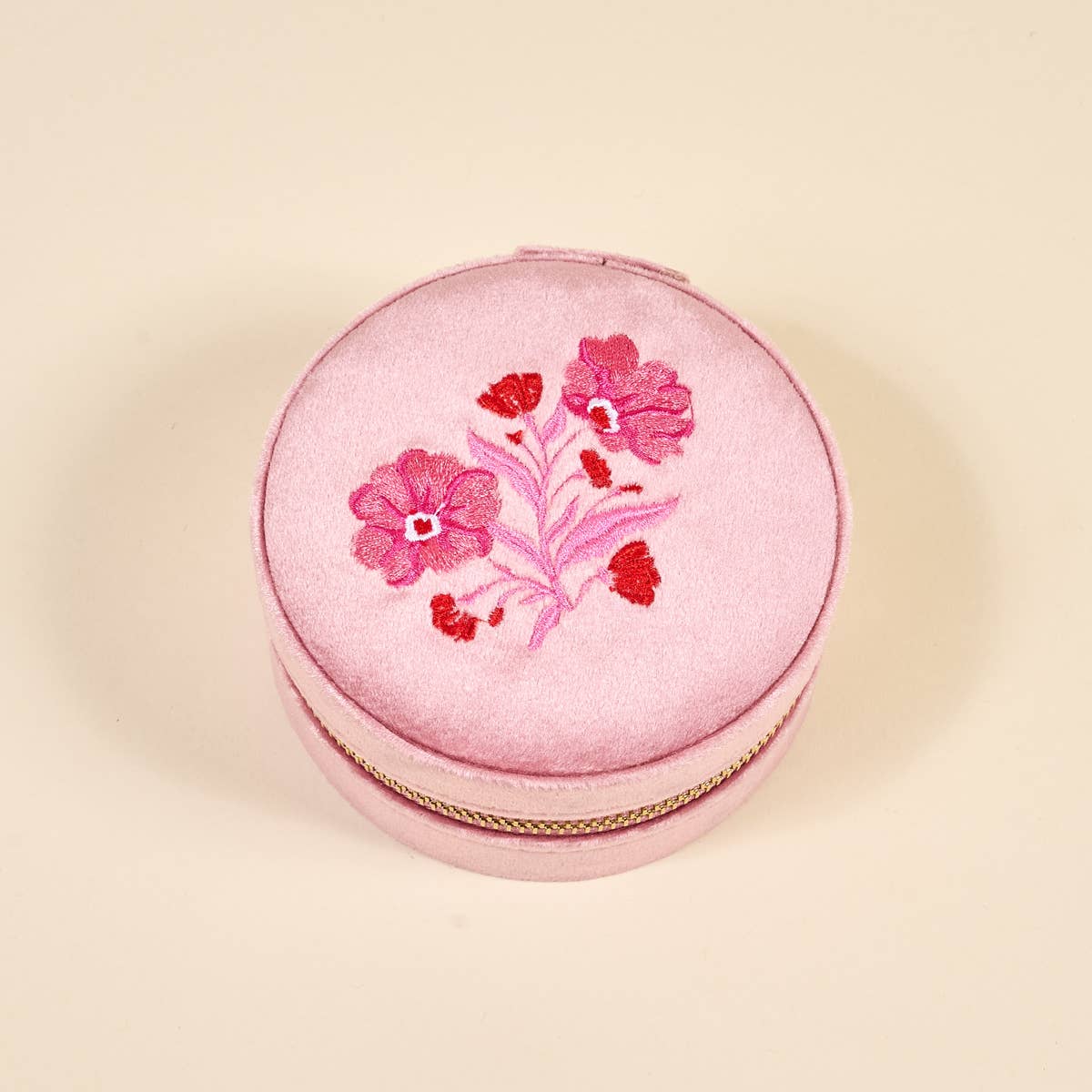 Pink Petals Velvet Jewelry Case