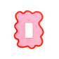 Red and Pink Squiggle Light Switch Plate