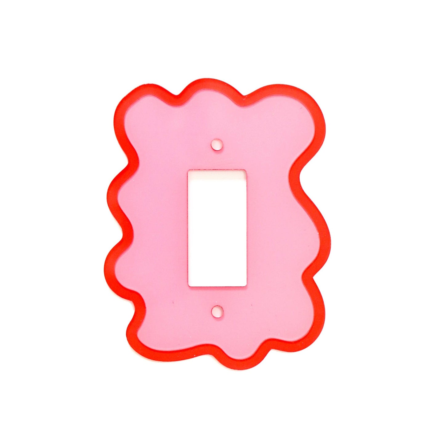 Red and Pink Squiggle Light Switch Plate