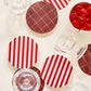 Pink and Maroon Striped Coaster - Set of 4