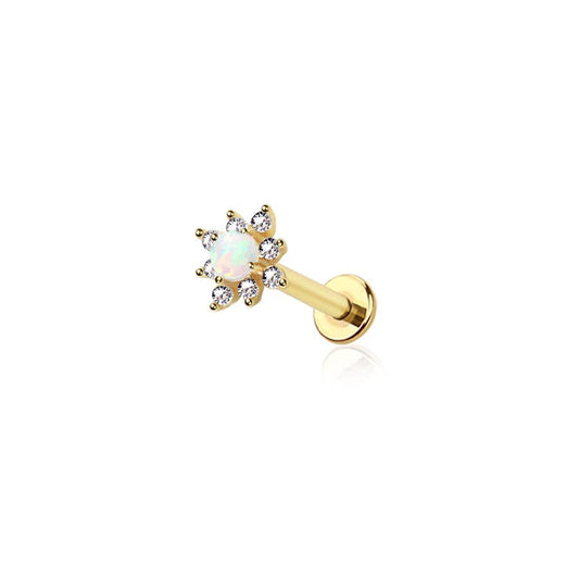 Opal Starburst Flat-Back Stud (Gold + Silver)