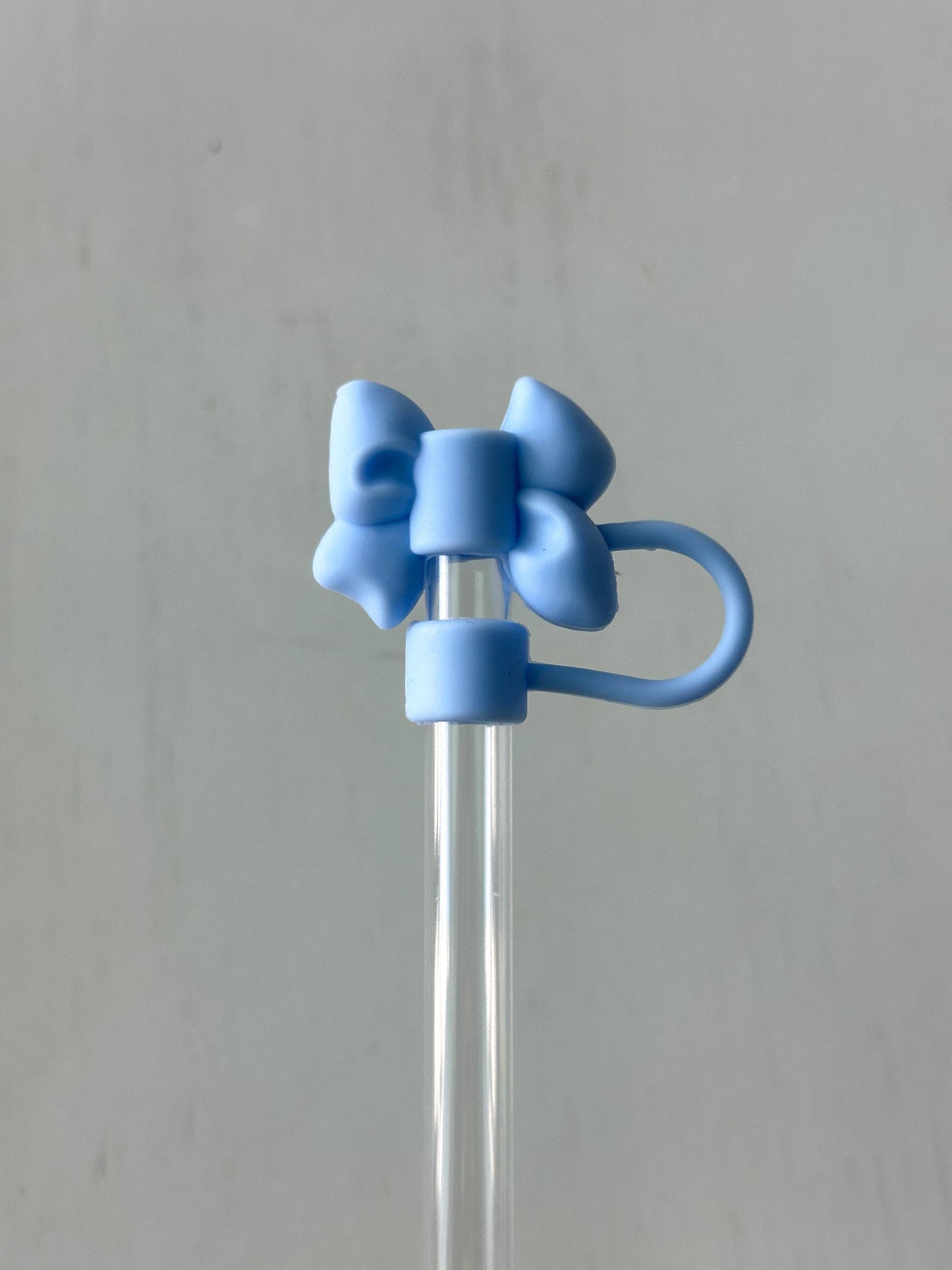 Blue Bow Straw Cover