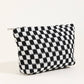 Travel Checker Makeup Cosmetic Pouch Bag