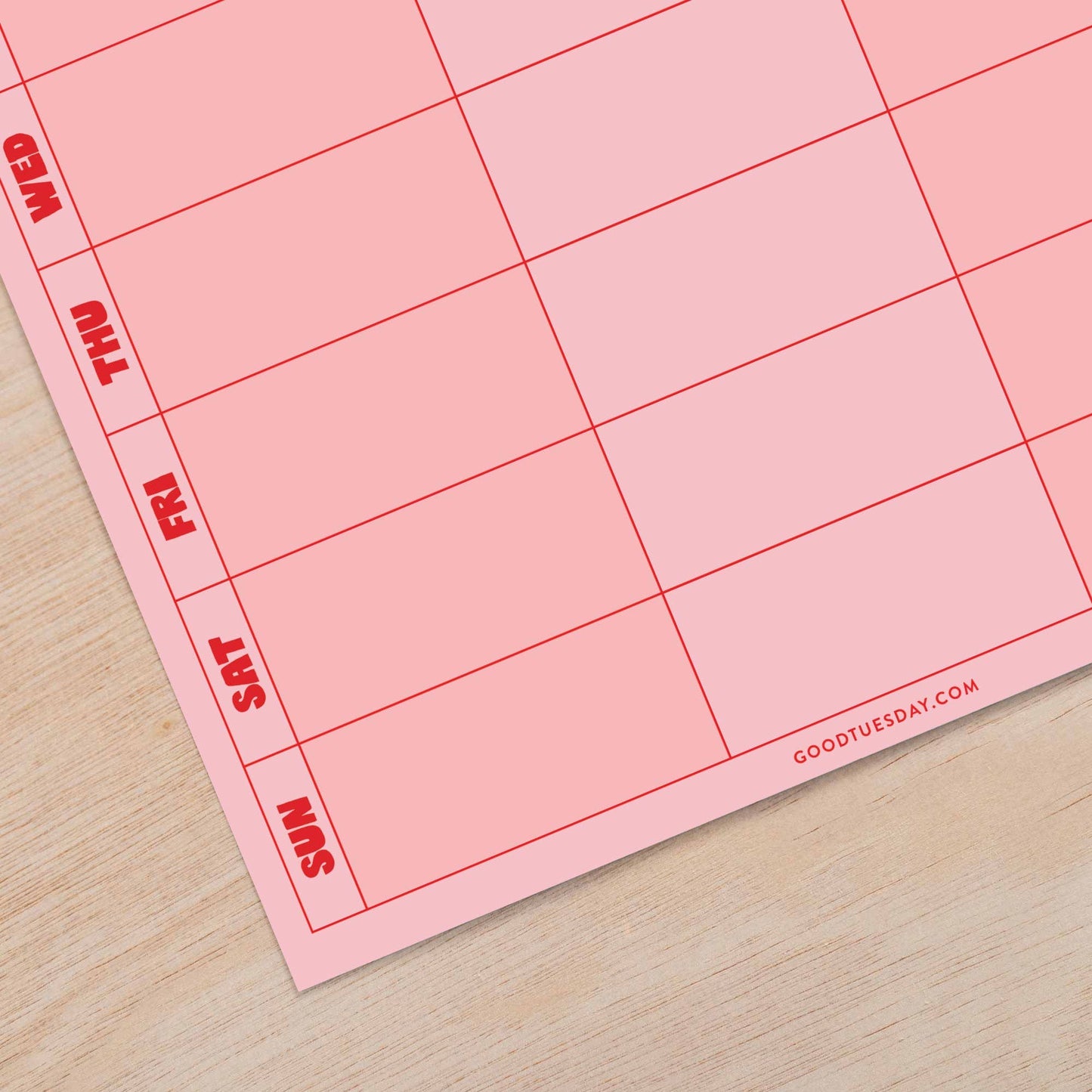Medium Magnetic Weekly Planner - Pink & Red