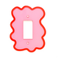 Red and Pink Squiggle Light Switch Plate