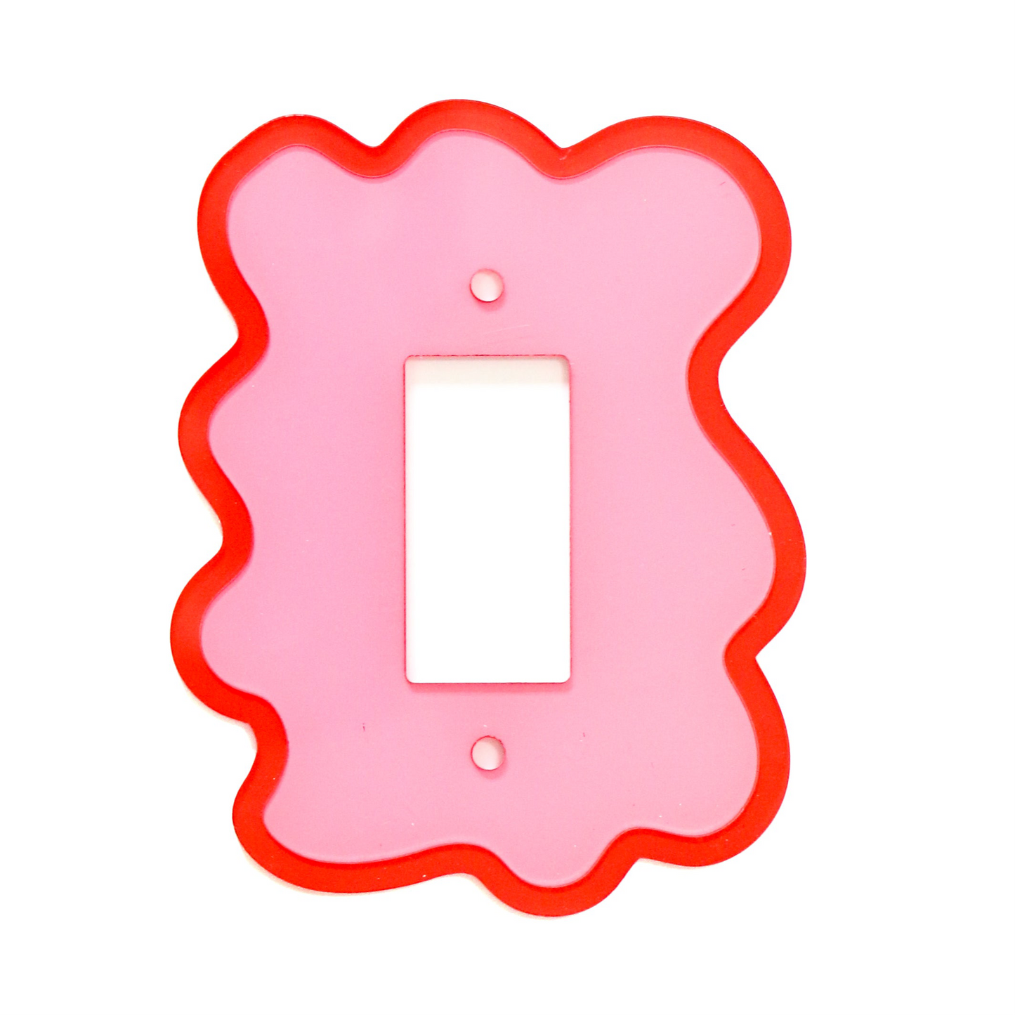 Red and Pink Squiggle Light Switch Plate