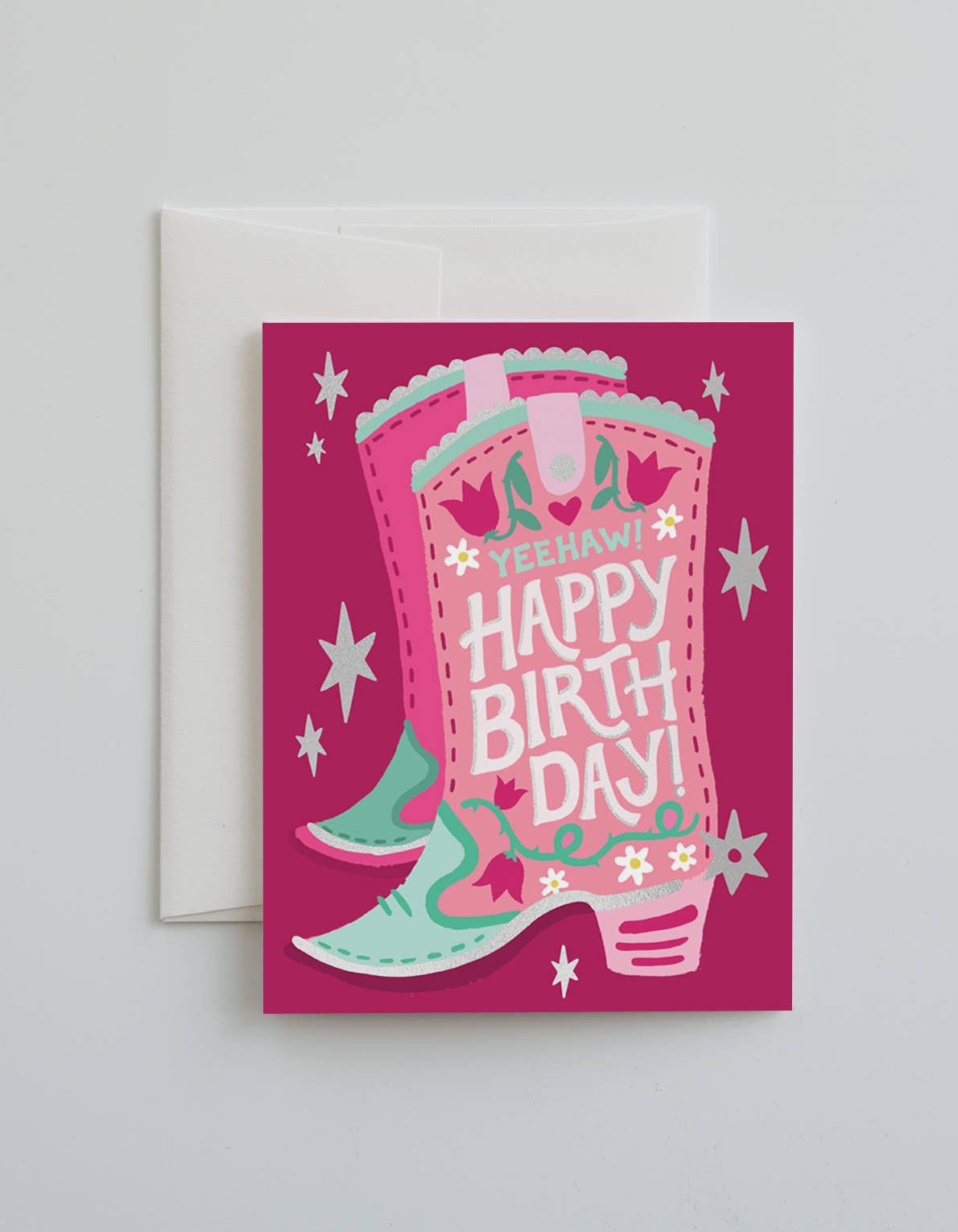 Cowgirl Boot Birthday Card