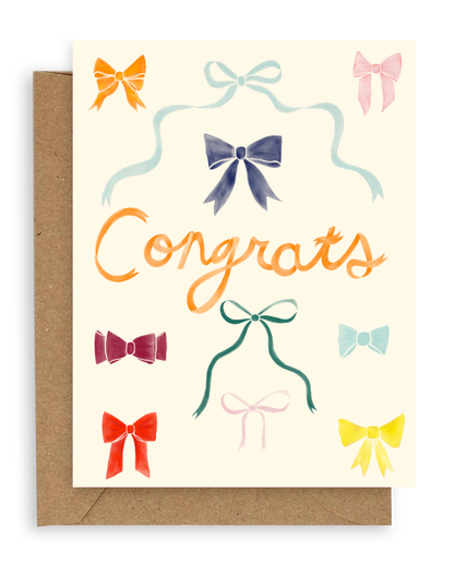 Rainbow Bows Congrats Card