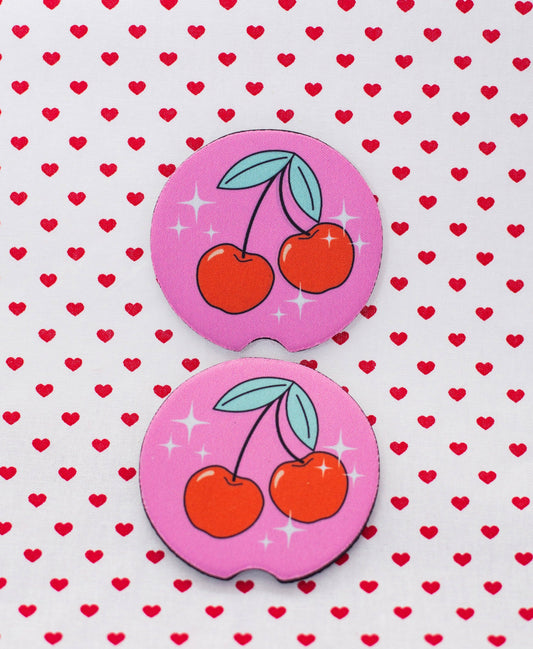 Cherry Car Coasters