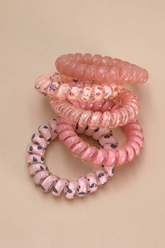 Mixed Pattern Spiral Hair Ties