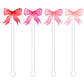 Ombre Pink Bows Stir Sticks