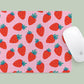 Pink Grid Strawberry Mousepad