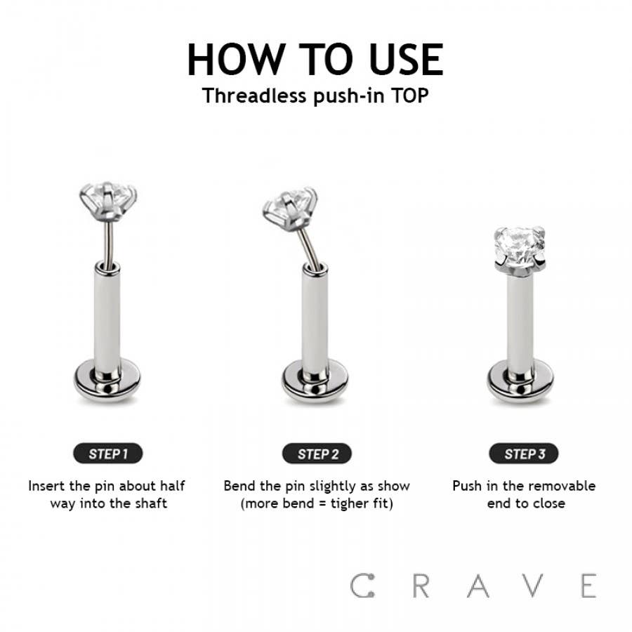 Baby Bee Push Pin Flat-Back Stud
