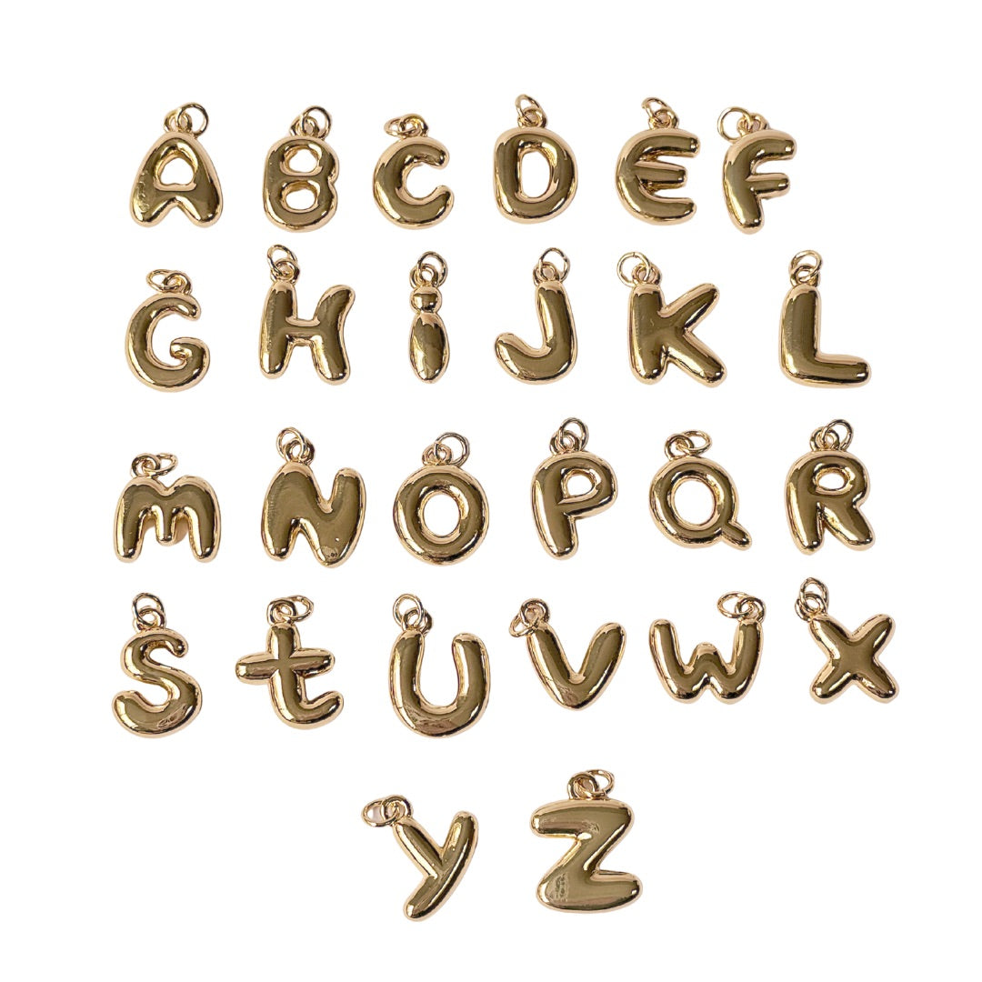 Bubble Letter Charms (Gold + Silver)