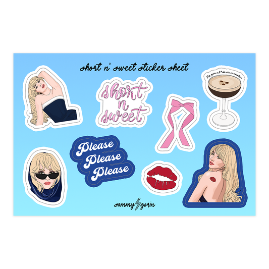 Short & Sweet Sticker Sheet