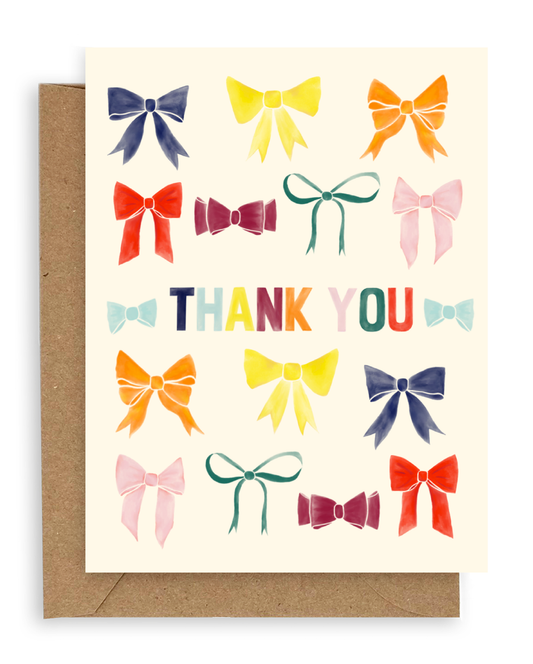 Rainbow Bows Thank You Card