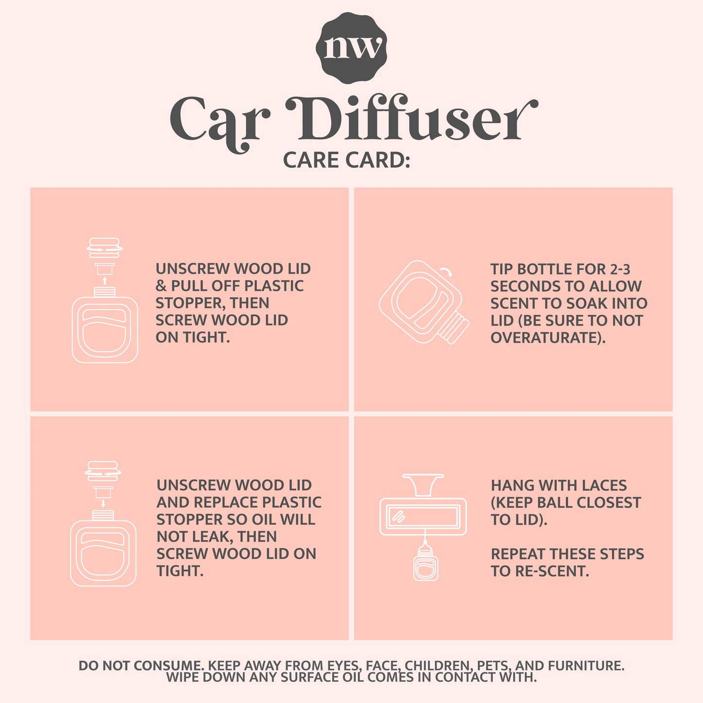 Essential Oil Car Hanger Diffusers (25 Scents)