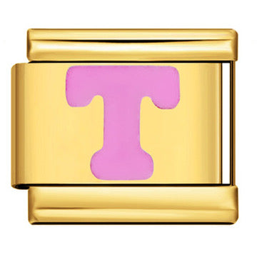 Gold Letter Italian Charm