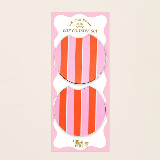 Sicily Stripes Car Coaster Set