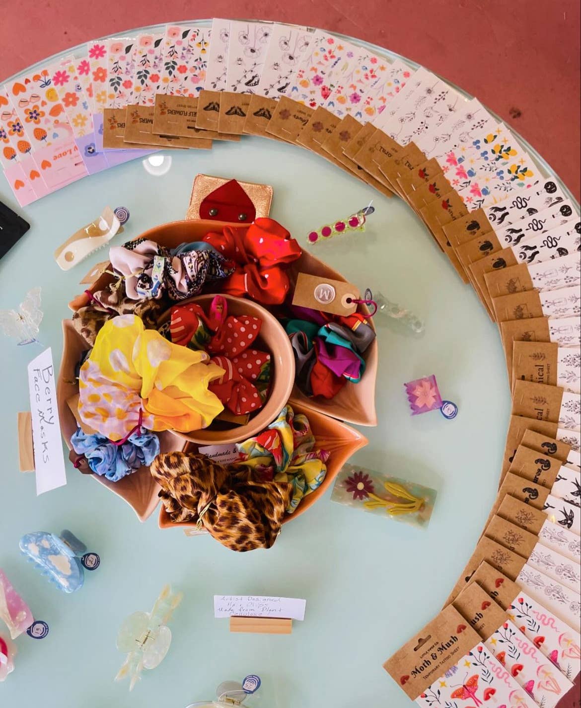 Garden Peony and Butterfly Temporary Tattoos