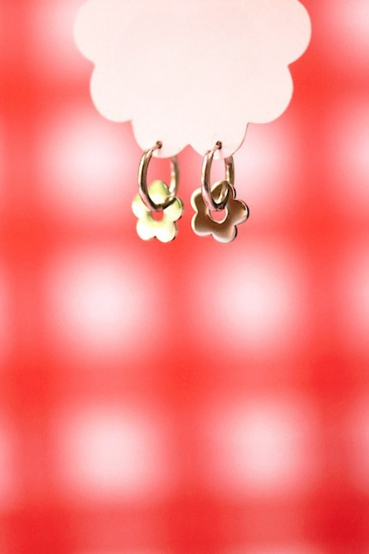 Girly Pop Daisy Hoops (Gold + Silver)