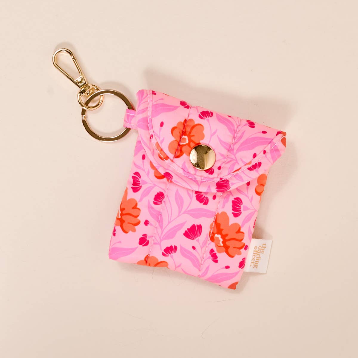 Puffy Earbud Case–Poppin' Petals Hot Pink