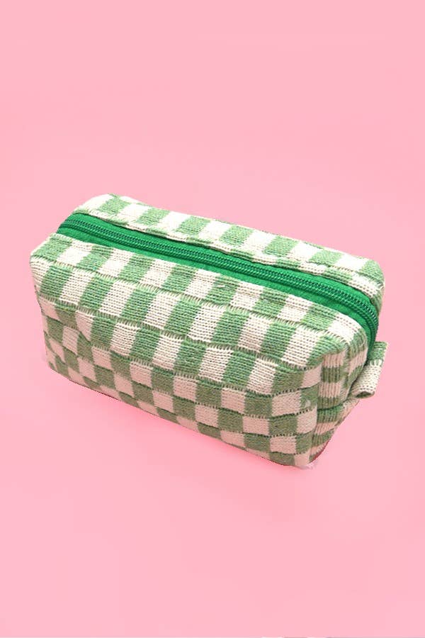 Checker Makeup Cosmetic Pouch Bag