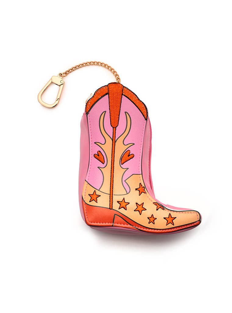 Pink Cowgirl Boot Bag Charm (Reusable Shopping Bag Inside)