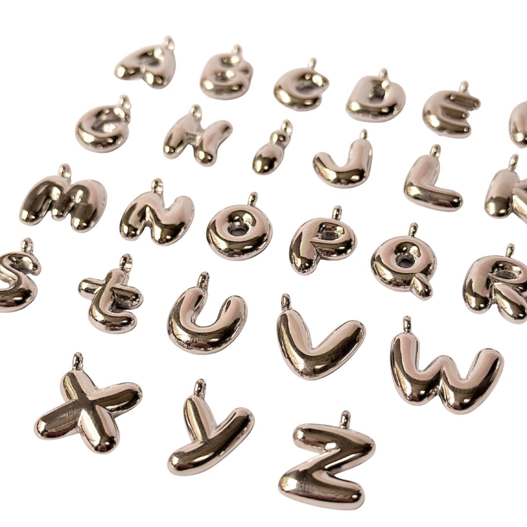 Bubble Letter Charms (Gold + Silver)