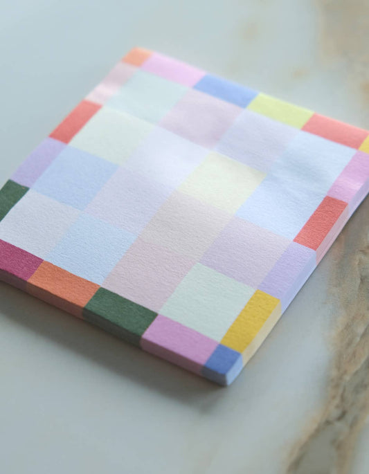 Rainbow Check Sticky Notepad