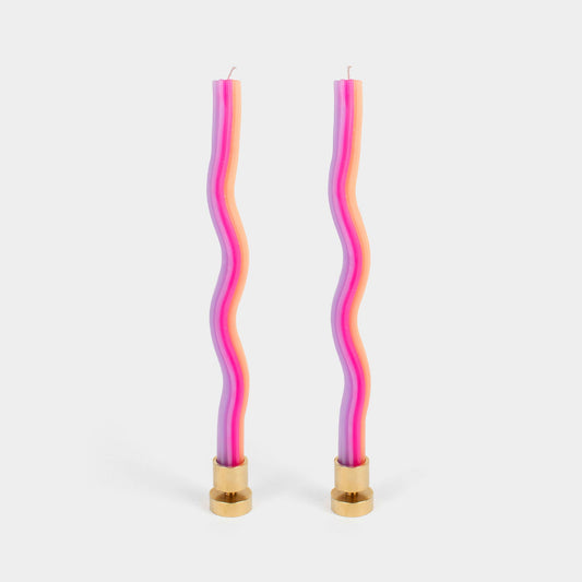 Orange, Pink & Lav. Wiggle Candles - (2 Pack)