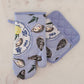 Oysters Oven Mitt + Pot Holder Set